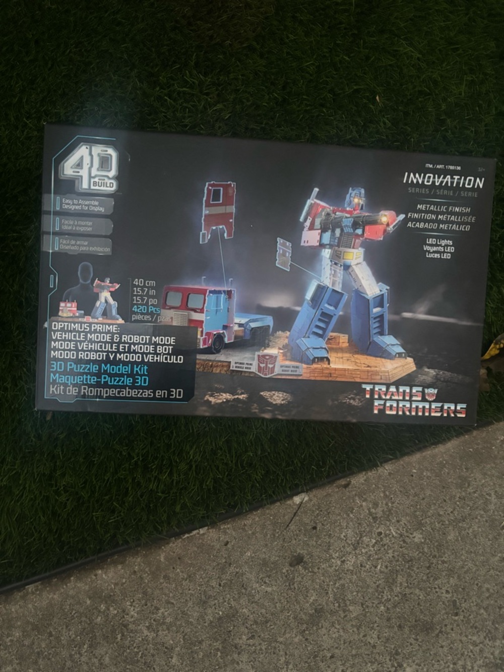 Optimus Prime 3D Puzzle Model Kit - Metallic Finish (Red, Blue)